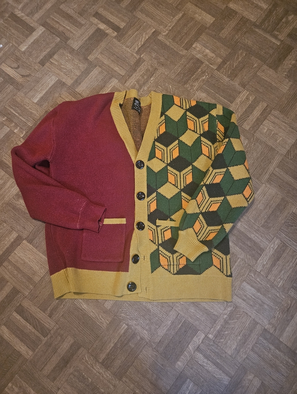 Steady Hands Giyu Tomioka Demon Slayer Sweater Mens Xl/XXl Multicolor Cardigan